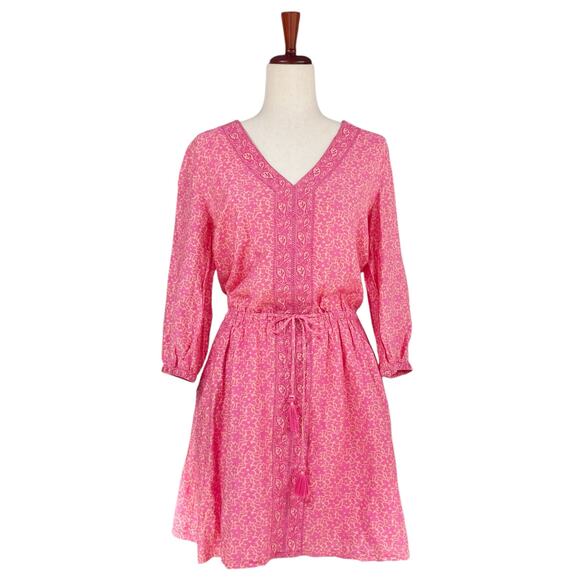 VINEYARD VINES Floral All Over Bloussan Dress in Sweet Taffy Pink/Orange Size 6 - Picture 3 of 10